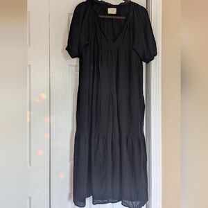 9seed Black Poplin Dress